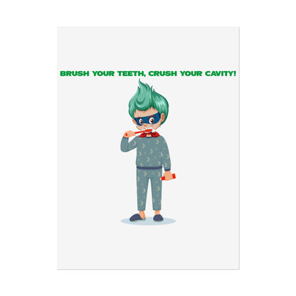 Rolled Posters - Super kiddo brushing teeth - [[{"value":"Wonderwear Kid"}]]