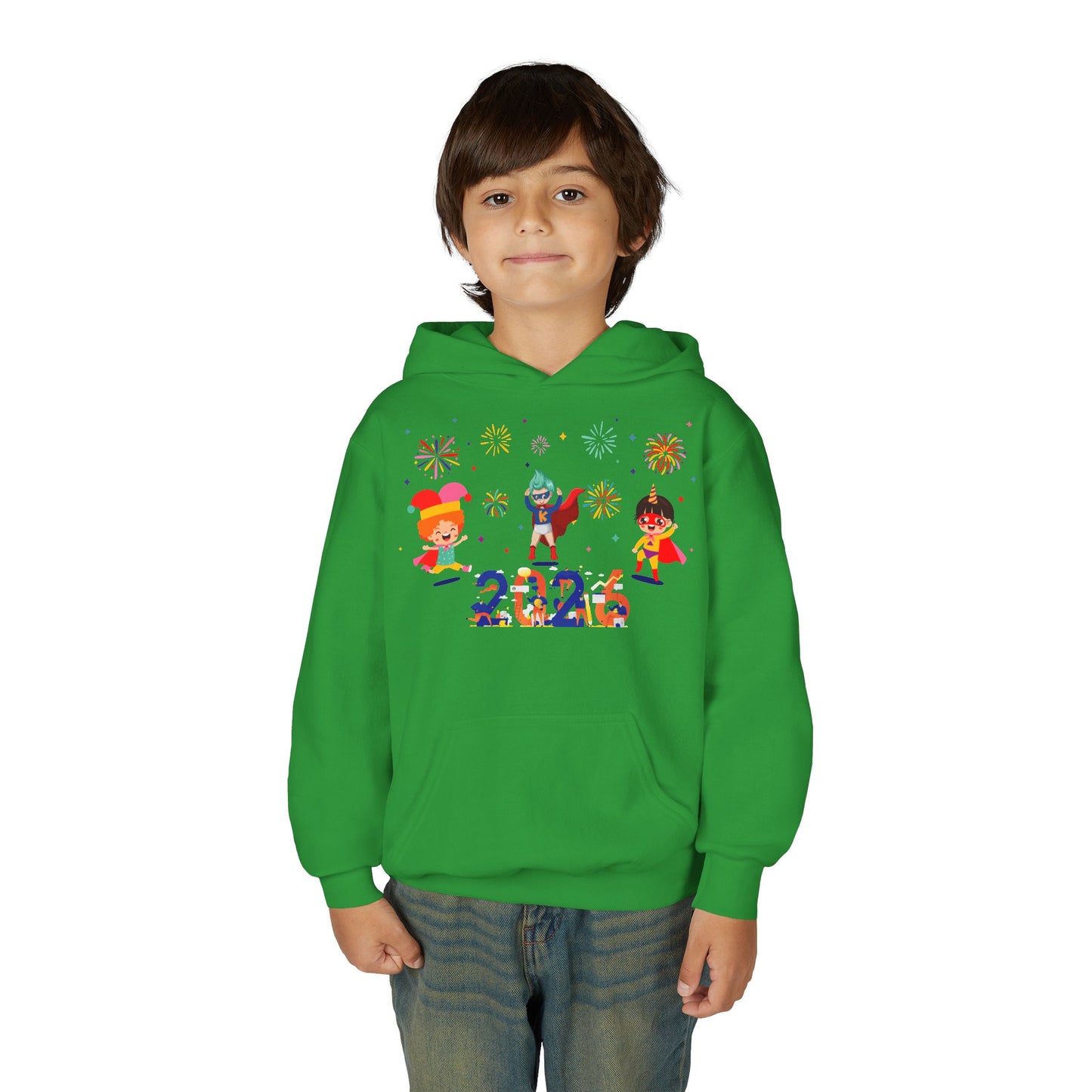 Youth Heavy Blend Hooded Sweatshirt - Super kiddo and other hero