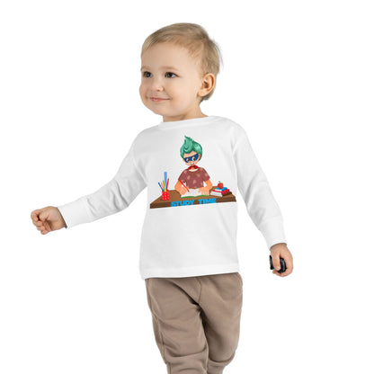 Toddler Long Sleeve Tee - Super kiddo studying - [[{"value":"Wonderwear Kid"}]]