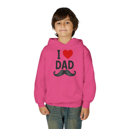 Youth Heavy Blend Hooded Sweatshirt - I love dad Printify