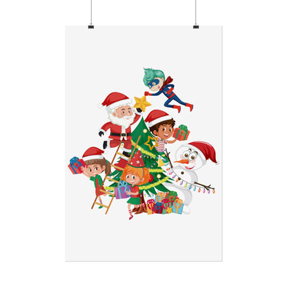 Rolled Posters - Super kiddo making christmas tree - [[{"value":"Wonderwear Kid"}]]