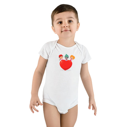 Infant Jersey One Piece - Valentines - Super kiddo on top of heart - [[{"value":"Wonderwear Kid"}]]