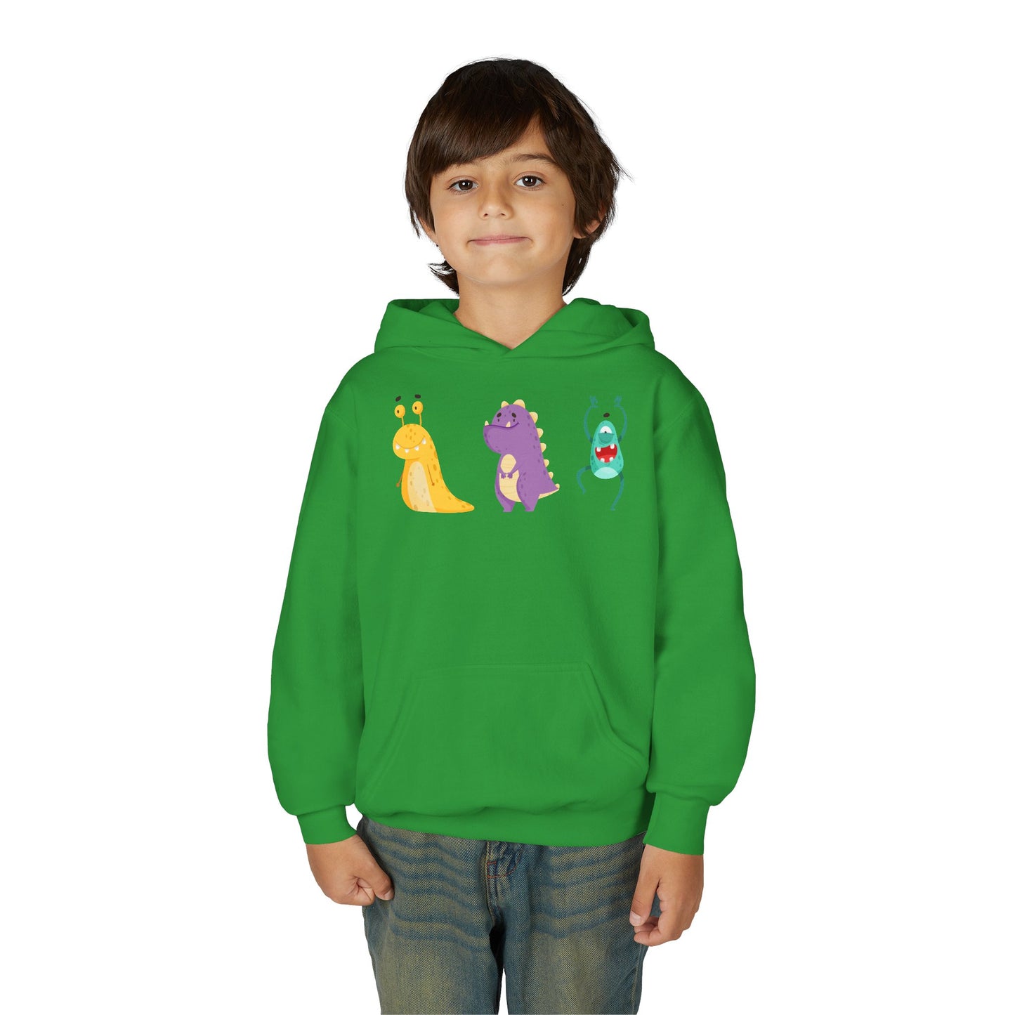 Youth Heavy Blend Hooded Sweatshirt - Colorful monsters