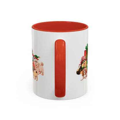Accent Coffee Mug - Christmas with super kiddo pet friends without text - [[{"value":"Wonderwear Kid"}]]