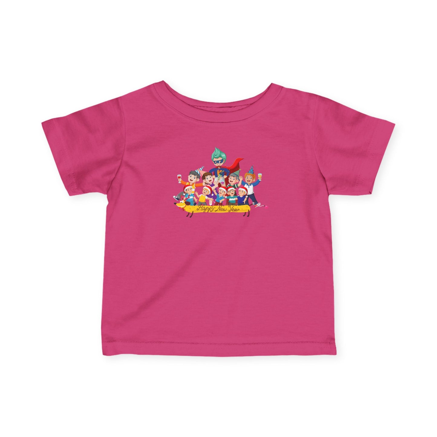 Infant Fine Jersey Tee - Happy new year with friends - [[{"value":"Wonderwear Kid"}]]