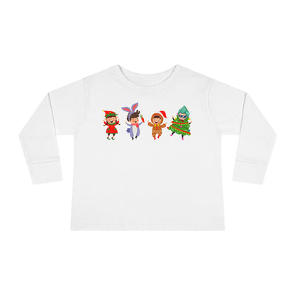 Toddler Long Sleeve Tee - Super kiddo in christmas tree attire - [[{"value":"Wonderwear Kid"}]]