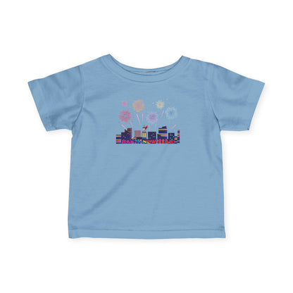 Infant Fine Jersey Tee - Super kiddo with fireworks with text - [[{"value":"Wonderwear Kid"}]]
