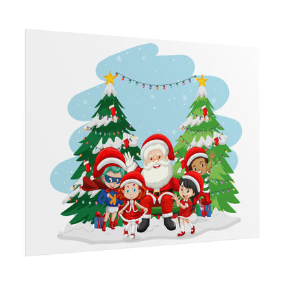 Rolled Posters - Super kiddo with santa claus - [[{"value":"Wonderwear Kid"}]]