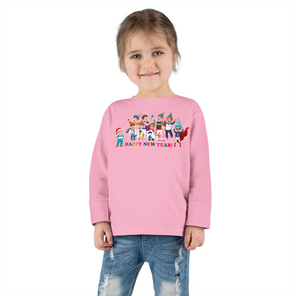 Toddler Long Sleeve Tee - Happy new year from super kiddo - [[{"value":"Wonderwear Kid"}]]