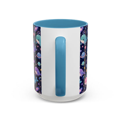 Accent Coffee Mug  (11/15 oz) - Cosmic Whale Adventure
