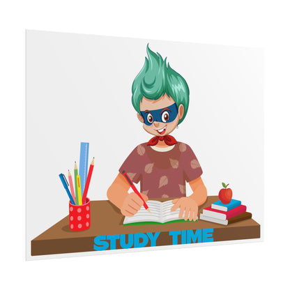 Rolled Posters - Super kiddo studying - [[{"value":"Wonderwear Kid"}]]