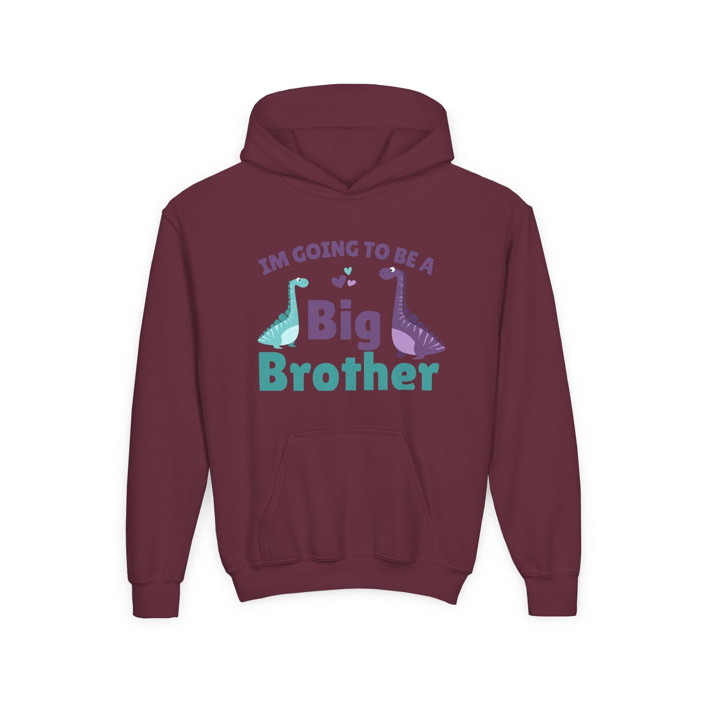 Youth Heavy Blend Hooded Sweatshirt - Big Brother Dinosaur