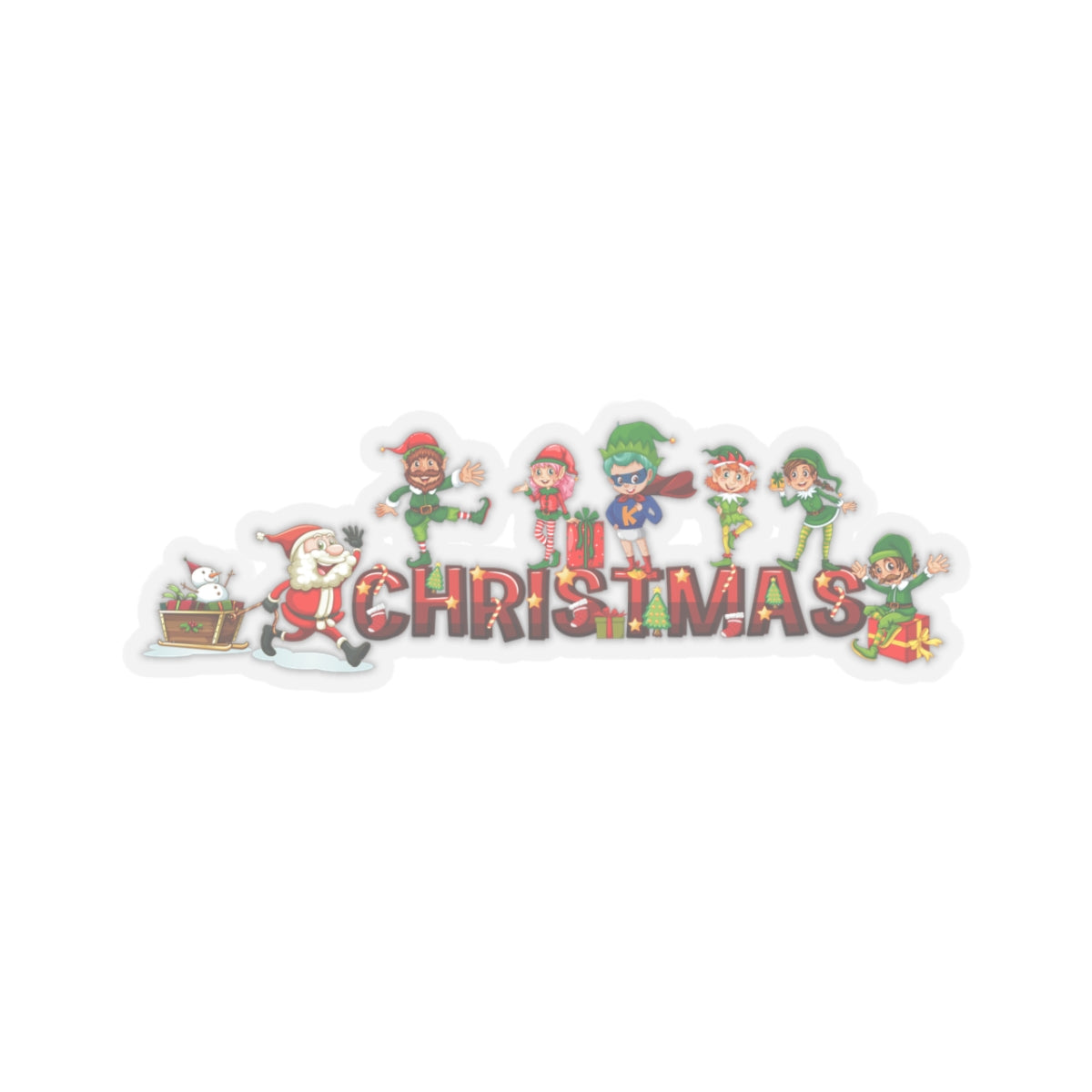 Kiss-Cut Stickers - Christmas with santa claus and friends - [[{"value":"Wonderwear Kid"}]]