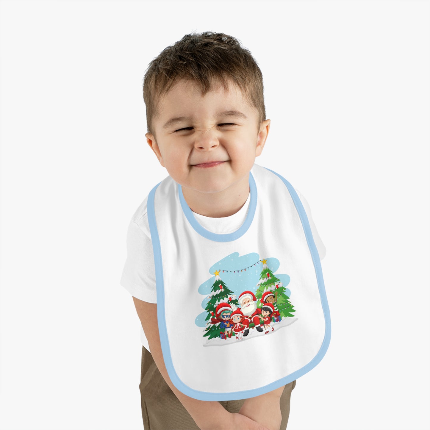 Baby Bib - Super kiddo with santa claus