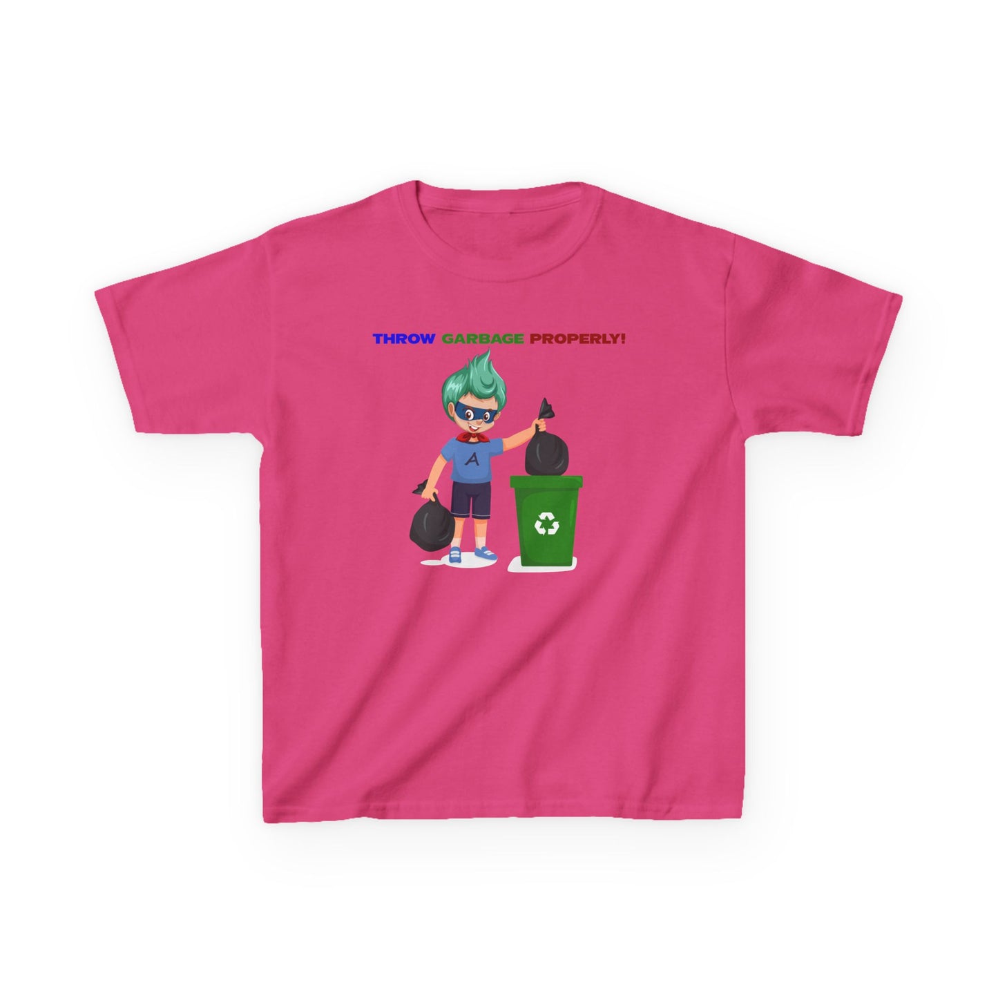 Kids Heavy Cotton™ Tee - Super kiddo taking trash out - [[{"value":"Wonderwear Kid"}]]