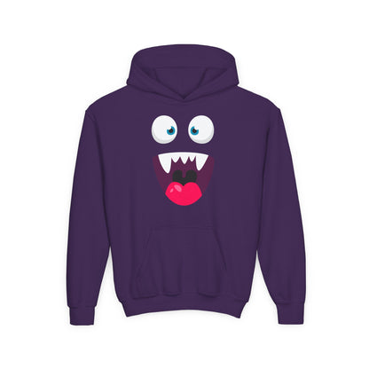 Youth Heavy Blend Hooded Sweatshirt -  Cute monsters face Printify