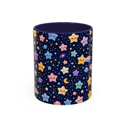 Accent Coffee Mug  (11/15 oz) - Kawaii Pastel Cosmic Night