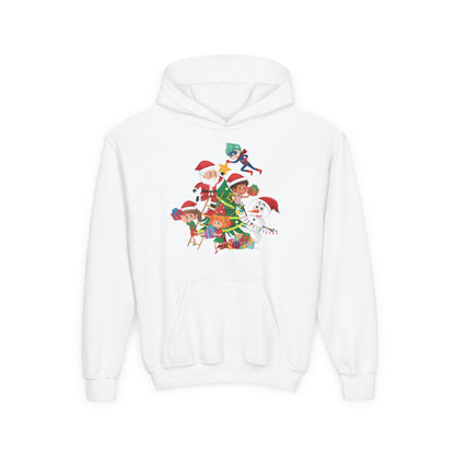Youth Heavy Blend Hooded Sweatshirt - Super kiddo making christmas tree - [[{"value":"Wonderwear Kid"}]]