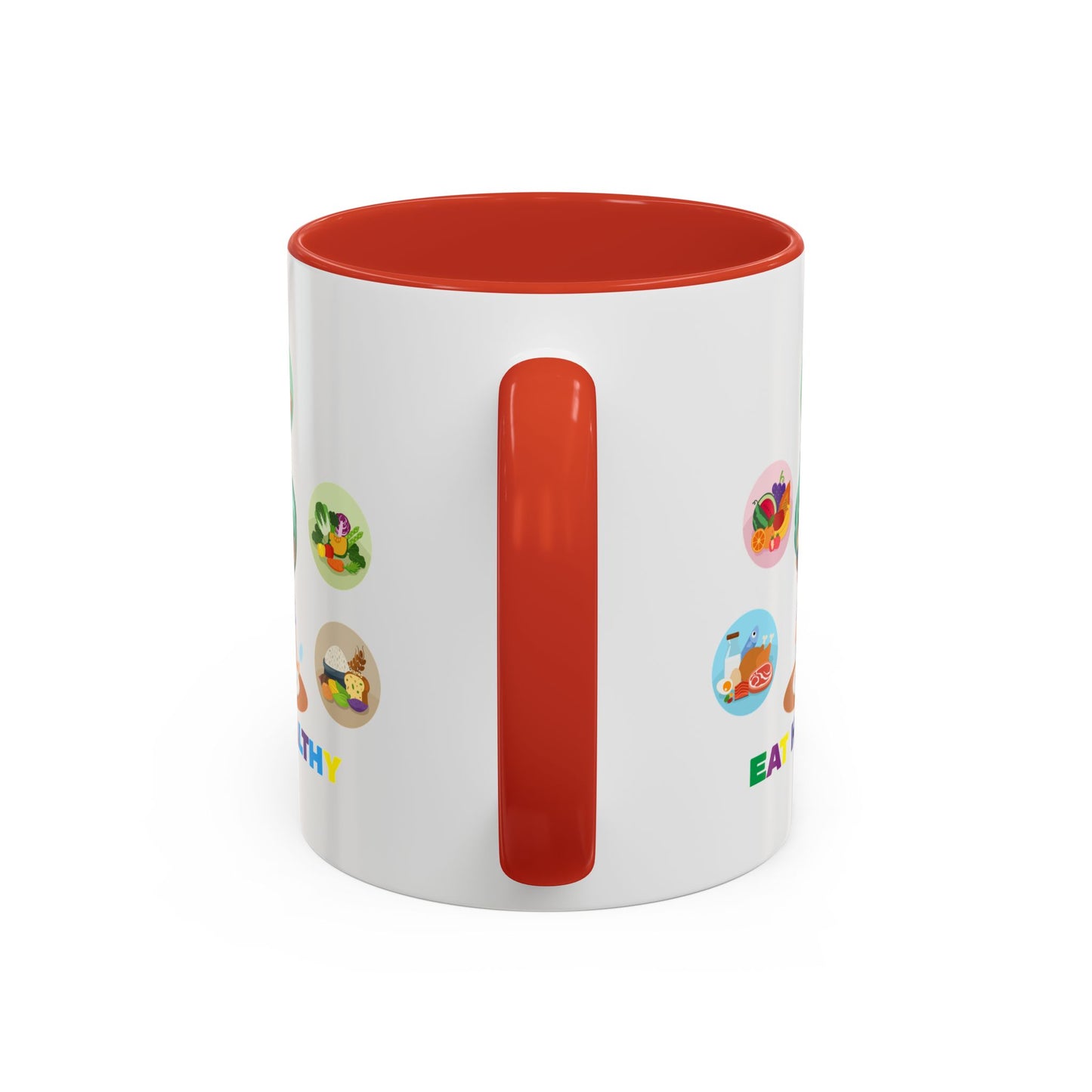 Accent Coffee Mug - Supper kiddo showing healthy food to eat