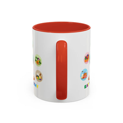 Accent Coffee Mug - Supper kiddo showing healthy food to eat - [[{"value":"Wonderwear Kid"}]]