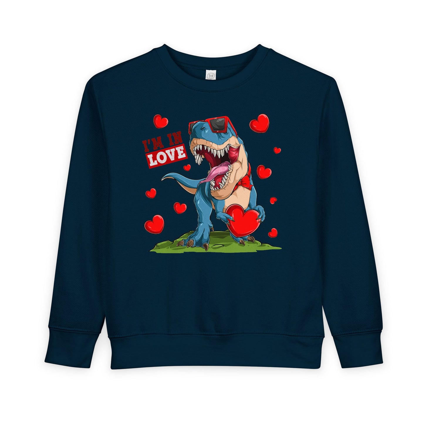 Toddler Sweatshirt -Dinosaur and heart design for valentines - [[{"value":"Wonderwear Kid"}]]