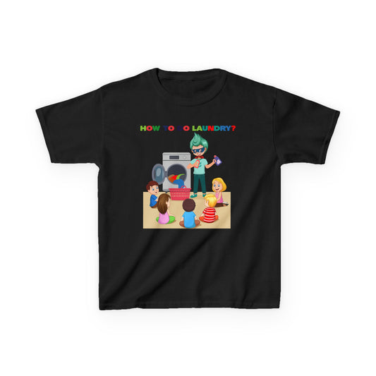 Kids Heavy Cotton™ Tee - super kiddo teaching laundry - [[{"value":"Wonderwear Kid"}]]