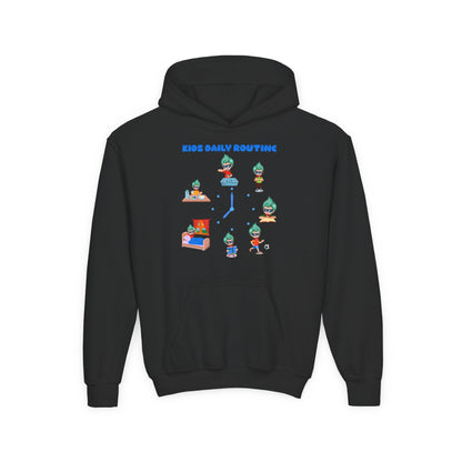 Youth Heavy Blend Hooded Sweatshirt - Super kiddo daily routine - [[{"value":"Wonderwear Kid"}]]