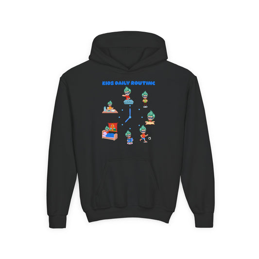 Youth Heavy Blend Hooded Sweatshirt - Super kiddo daily routine - [[{"value":"Wonderwear Kid"}]]