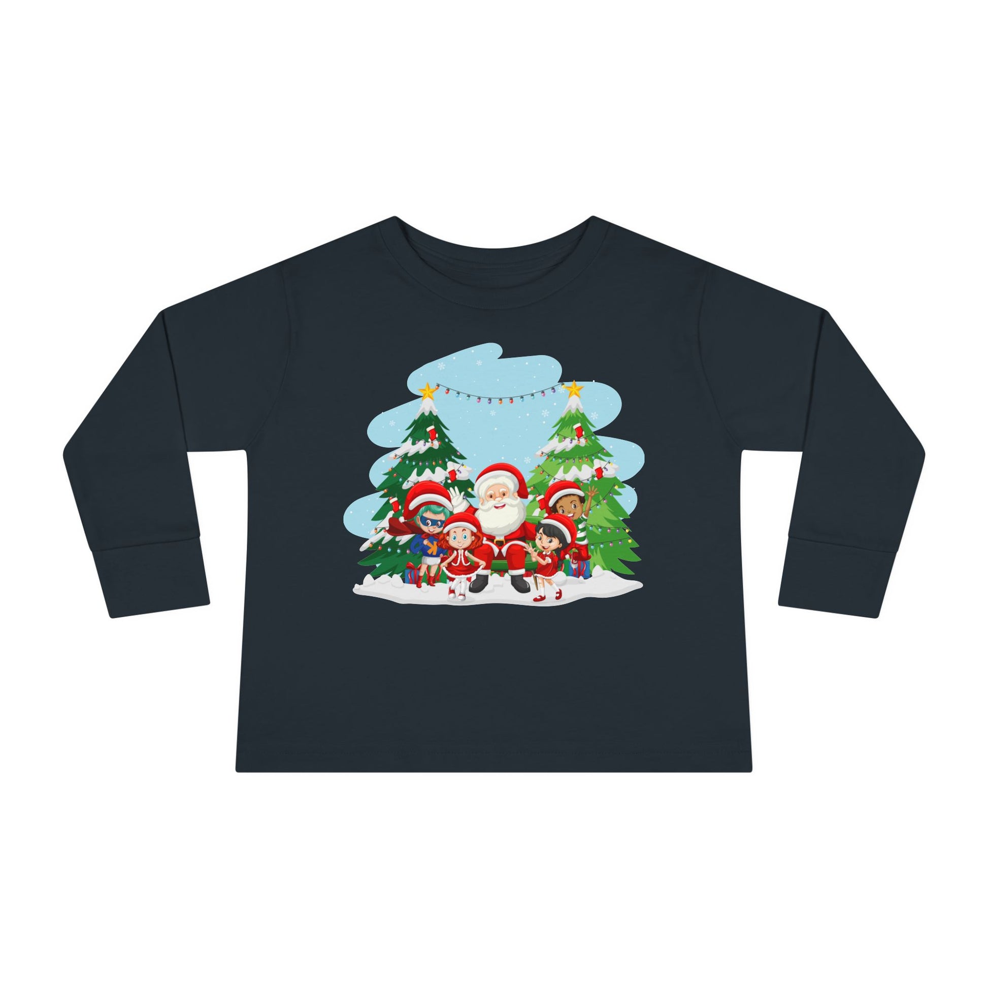 Toddler Long Sleeve Tee - Super kiddo with santa claus - [[{"value":"Wonderwear Kid"}]]