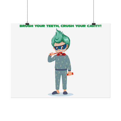 Rolled Posters - Super kiddo brushing teeth - [[{"value":"Wonderwear Kid"}]]