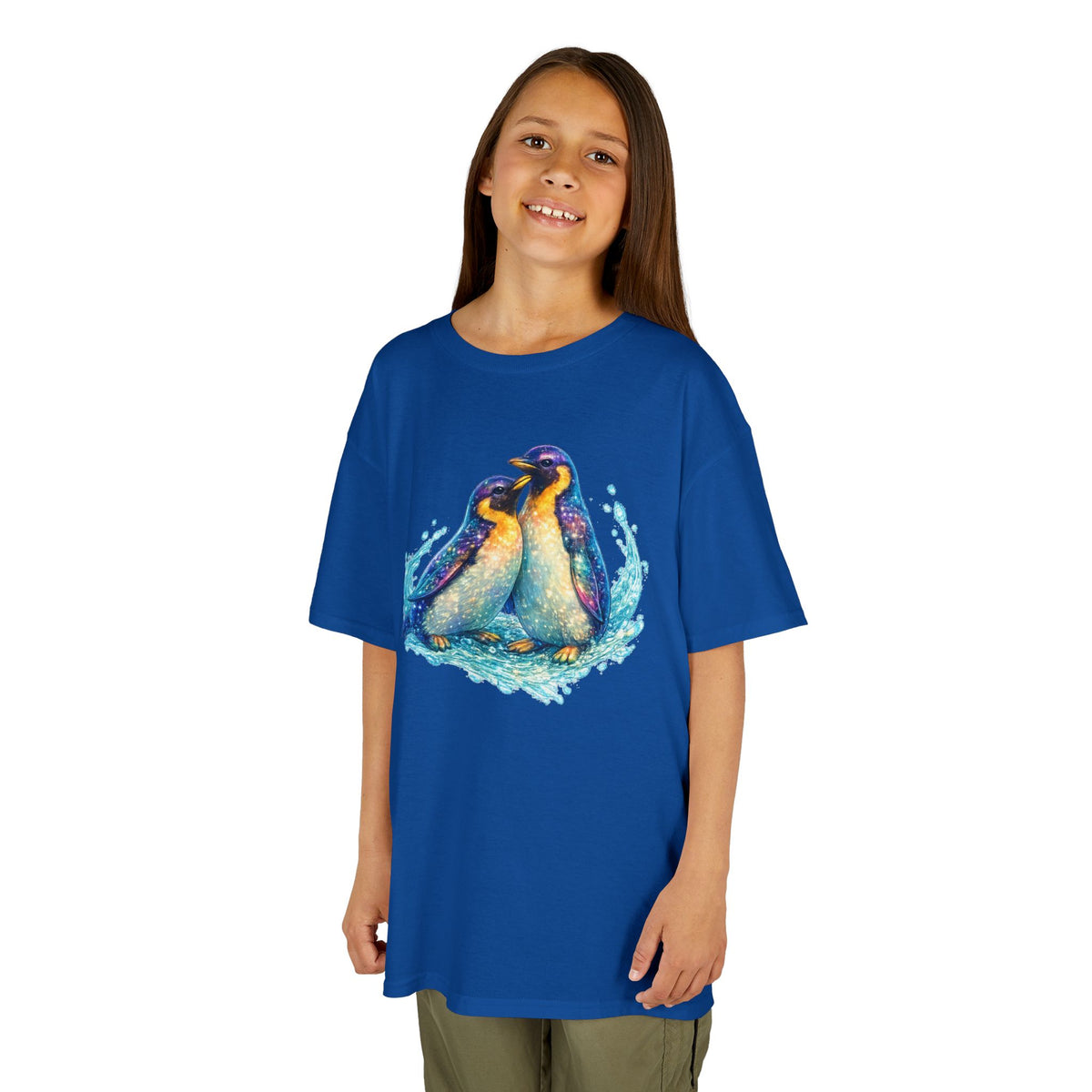 Kids Heavy Cotton™ Tee - Magical penguins in sparkling water