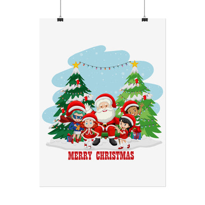 Rolled Posters - Super kiddo with santa claus Merry christmas - [[{"value":"Wonderwear Kid"}]]