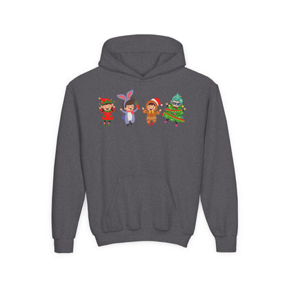 Youth Heavy Blend Hooded Sweatshirt - Super kiddo in christmas tree attire - [[{"value":"Wonderwear Kid"}]]