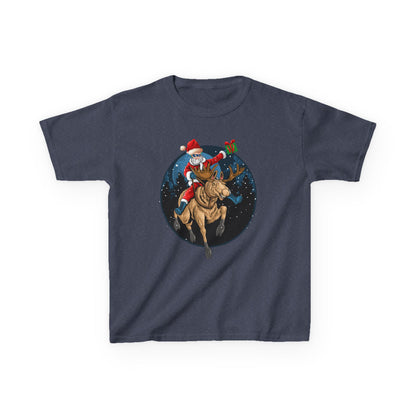 Kids Heavy Cotton™ Tee - Super kiddo riding a reindeer - [[{"value":"Wonderwear Kid"}]]