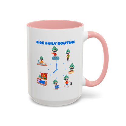 Accent Coffee Mug - Super kiddo daily routine - [[{"value":"Wonderwear Kid"}]]