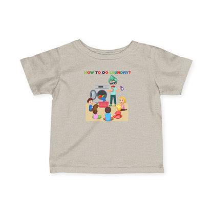 Infant Fine Jersey Tee - super kiddo teaching laundry - [[{"value":"Wonderwear Kid"}]]