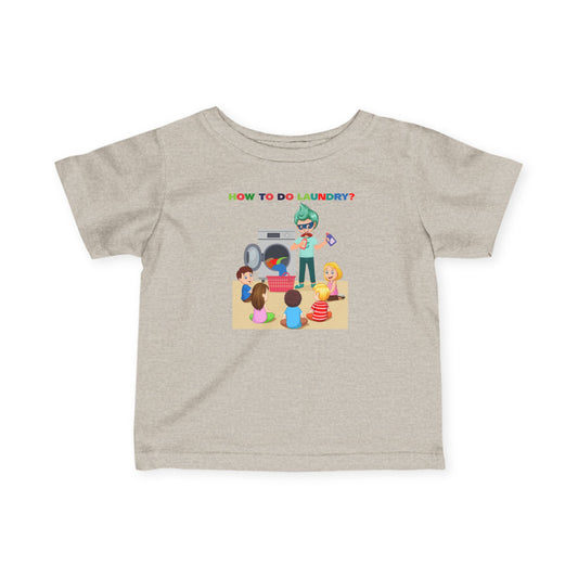 Infant Fine Jersey Tee - super kiddo teaching laundry - [[{"value":"Wonderwear Kid"}]]