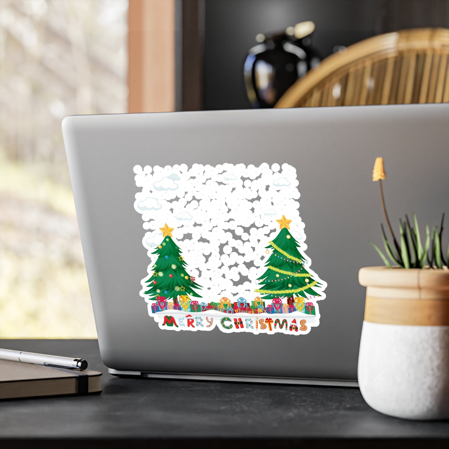 Christmas Kiss-Cut Vinyl Decals – Christmas and snowing