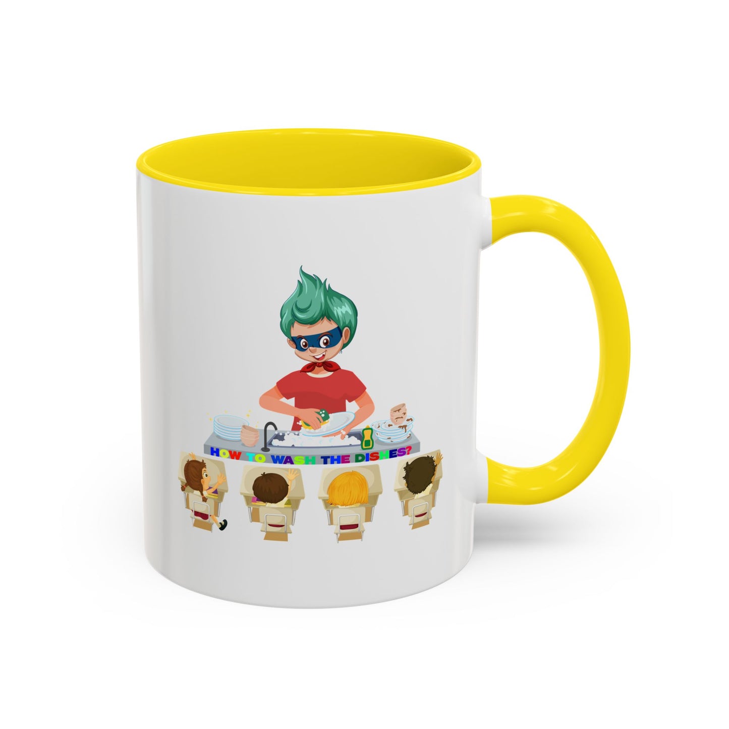 Accent Coffee Mug - Little kiddo teaching to wash dishes