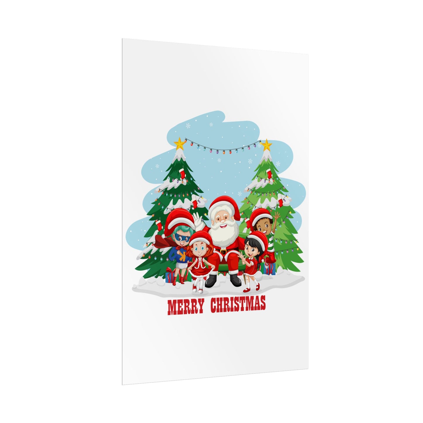 Rolled Posters - Super kiddo with santa claus Merry christmas - [[{"value":"Wonderwear Kid"}]]