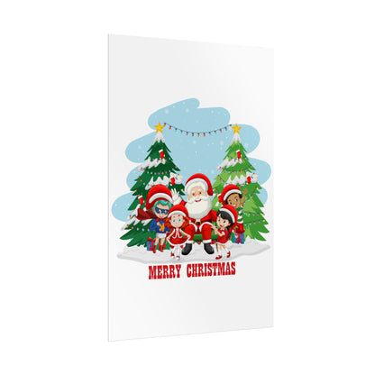 Rolled Posters - Super kiddo with santa claus Merry christmas - [[{"value":"Wonderwear Kid"}]]