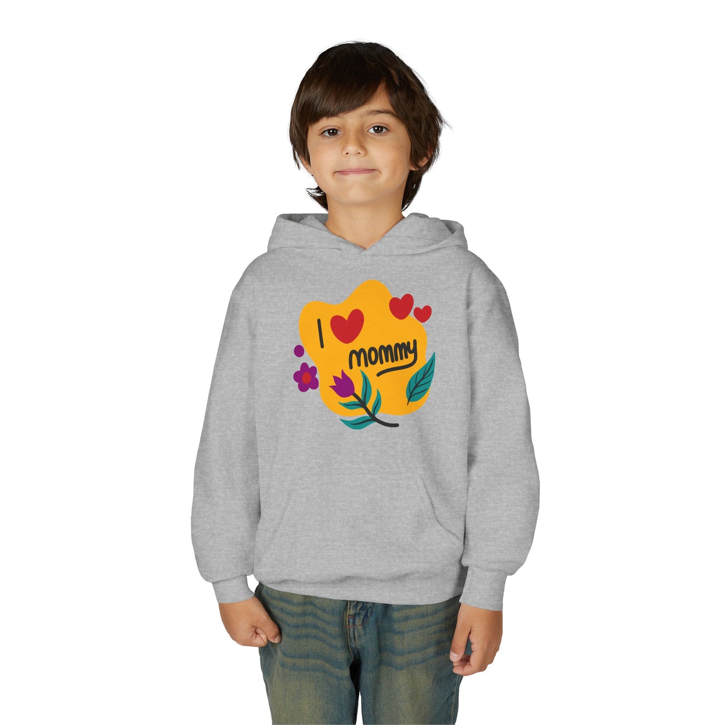 Youth Heavy Blend Hooded Sweatshirt - I love you mommy