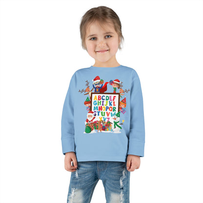Toddler Long Sleeve Tee - Christmas alphabet with super kiddo - [[{"value":"Wonderwear Kid"}]]