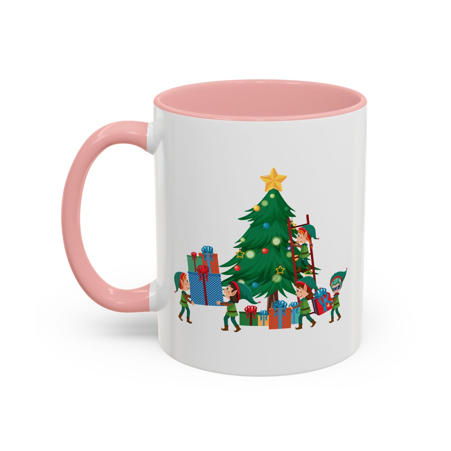 Accent Coffee Mug - Super kiddo putting gifts on christmas tree