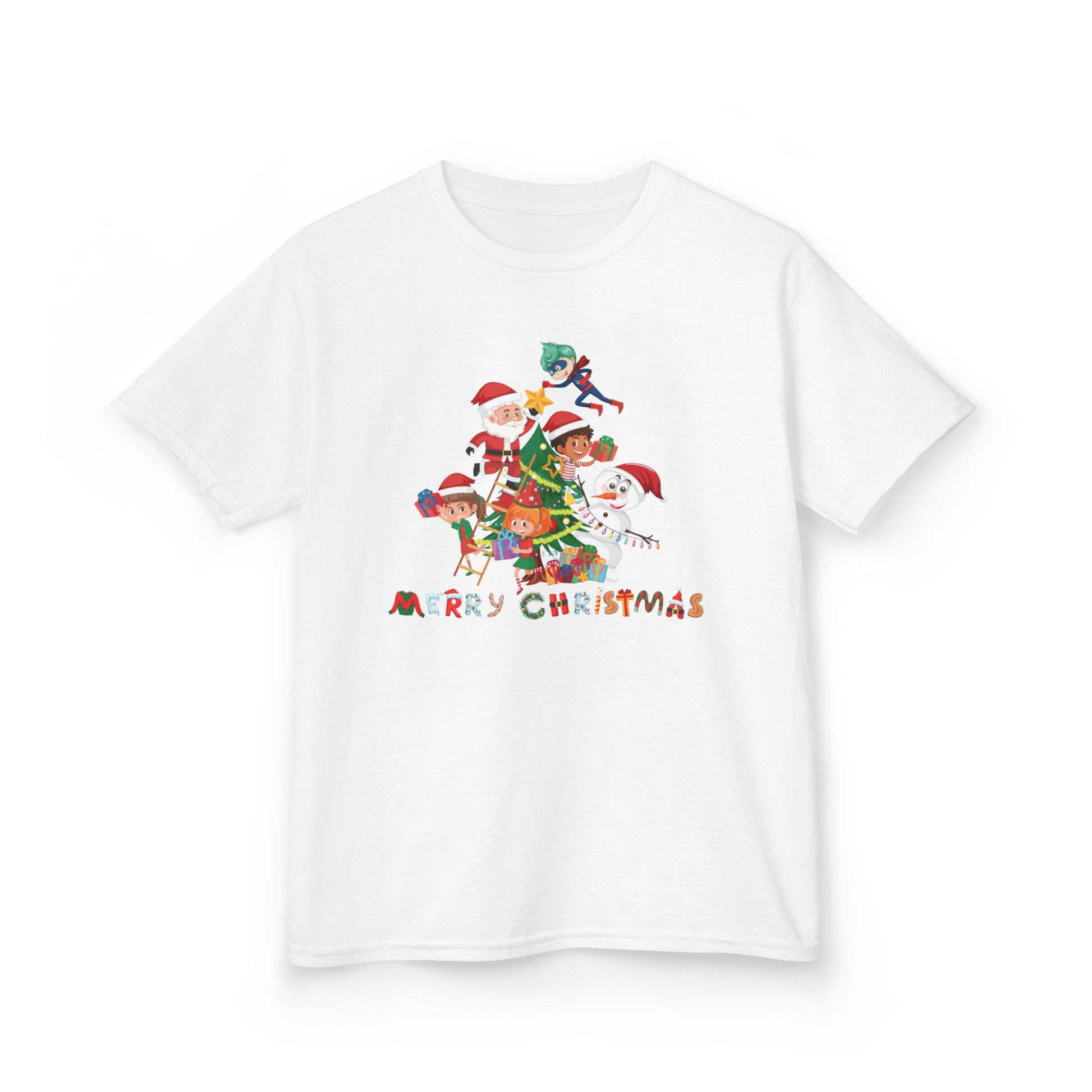 Kids Heavy Cotton™ Tee - Super kiddo making christmas tree with text - [[{"value":"Wonderwear Kid"}]]