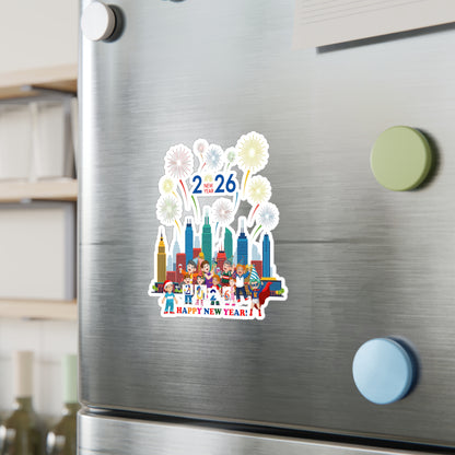 Christmas Kiss-Cut Vinyl Decals – Happy new year with fireworks - [[{"value":"Wonderwear Kid"}]]