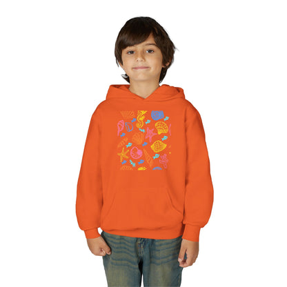 Youth Heavy Blend Hooded Sweatshirt - Sea creatures Printify