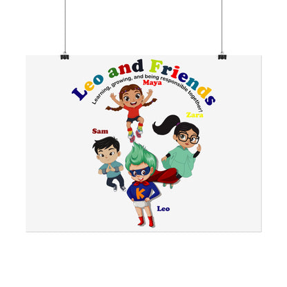Rolled Posters - Leo & Friends - Learning and growing - [[{"value":"Wonderwear Kid"}]]