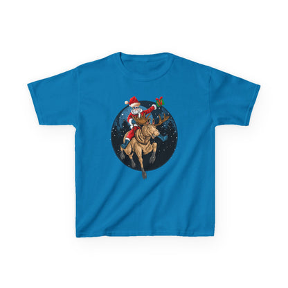 Kids Heavy Cotton™ Tee - Super kiddo riding a reindeer - [[{"value":"Wonderwear Kid"}]]