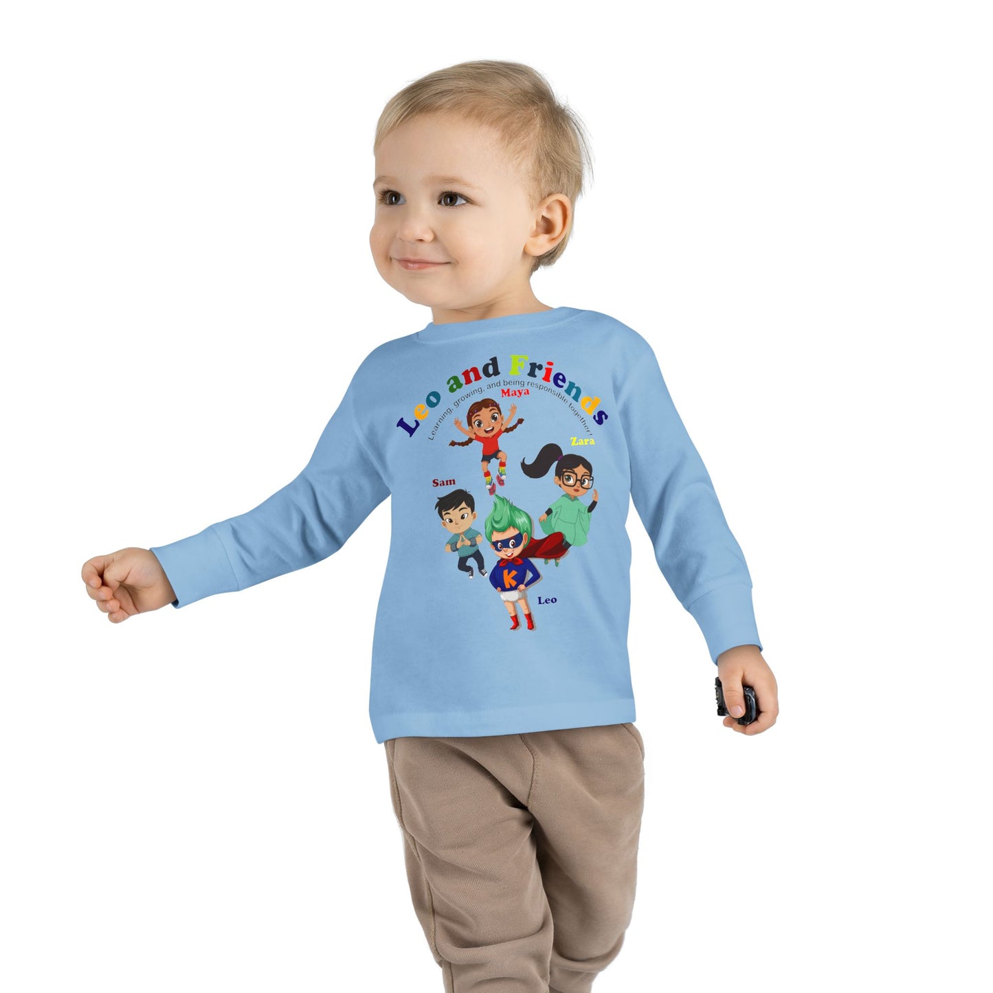 Toddler Long Sleeve Tee - Leo & Friends - Learning and growing - [[{"value":"Wonderwear Kid"}]]